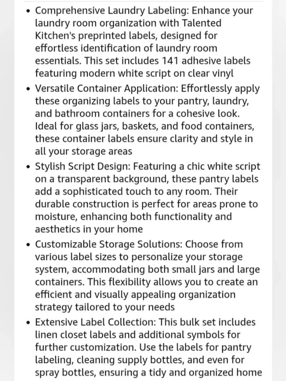 Talented Kitchen 141 Laundry Room Organization Labels NWT